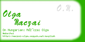 olga maczai business card